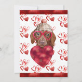 ハートブラウンダシュント犬の恋人バレンタインギフト シーズンカード (正面)