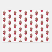 ハートブラウンダシュント犬の恋人ヴァレンティーズ贈り物 ラッピングペーパーシート (正面3)