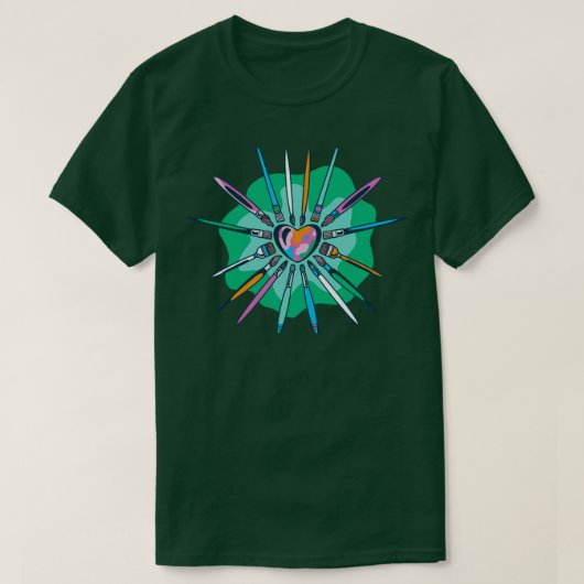 ハートブラシ Tシャツ (デザイン正面)