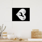 ハートブラックブルドッグ |ブルドッグ愛好家 ポスター (キッチン)