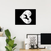 ハートブラックブルドッグ |ブルドッグ愛好家 ポスター (ホームオフィス)