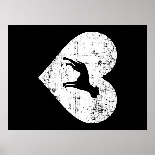 ハートブラックブルドッグ |ブルドッグ愛好家 ポスター (正面)