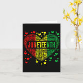 ハートブラック歴史アフロ・アメリカン・アフリカ自由 カード (黄色い花)