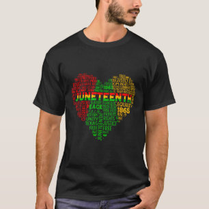 ハートブラック歴史アフロ・アメリカン・アフリカ自由 Tシャツ