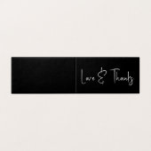 ハートブラック結婚の小さなお礼お気に入りカード (外部フラット)