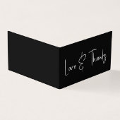 ハートブラック結婚の小さなお礼お気に入りカード (外部)