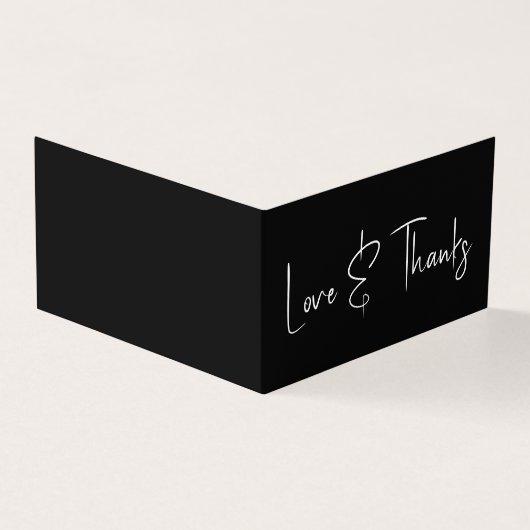 ハートブラック結婚の小さなお礼お気に入りカード (外部)