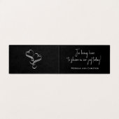 ハートブラック結婚の小さなお礼お気に入りカード (内部フラット)