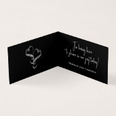 ハートブラック結婚の小さなお礼お気に入りカード (内部)