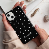 ハートブラック&ホワイトパターンモノグラムiPhone Case-Mate iPhoneケース