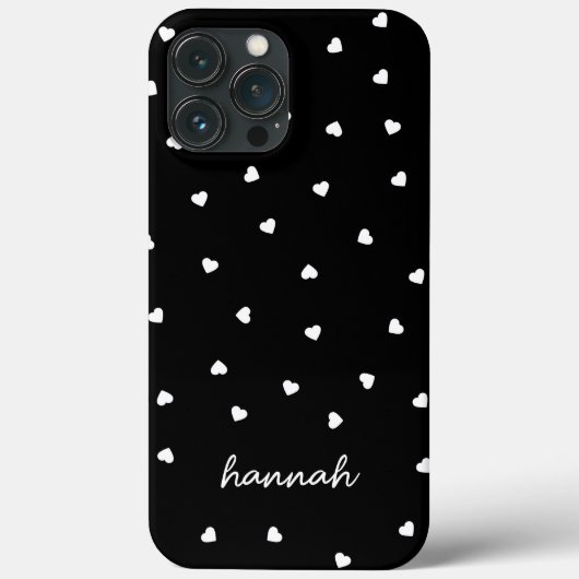 ハートブラック&ホワイトパターンモノグラムiPhone Case-Mate iPhoneケース (裏面)