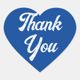 ハートブルーサンキューステッカー ハートシール