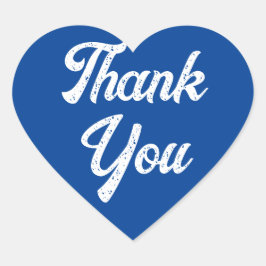 ハートブルーサンキューステッカー ハートシール