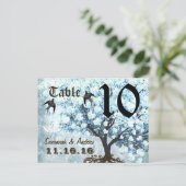 ハートブルーツリーバーズテーブル番号カード ポストカード (スタンド正面)