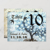 ハートブルーツリーバーズテーブル番号カード ポストカード (正面/裏面)
