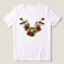 ハートブルームライダー 女性用フラワーモーターサイクルTシャツ トライブレンドＴシャツ