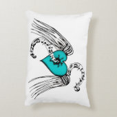 ハートブルー アクセントクッション (裏面(縦))