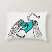 ハートブルー アクセントクッション (裏面)