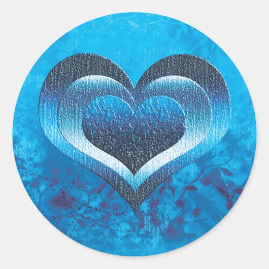 ハートブルー ラウンドシール (正面)