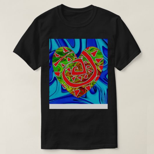 ハートブルー Tシャツ (デザイン正面)