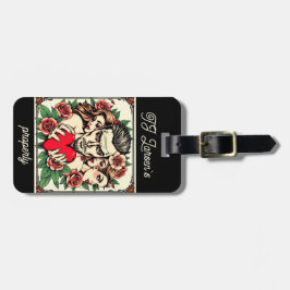 ハートブレイカーと女性タトゥーアートインスパイアカスタム ラゲッジタグ