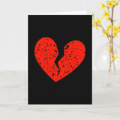 ハートブレイク 恋愛否定 左胸 バレンタインデー カード (黄色い花)