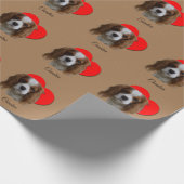 ハートブレンハイムカバリヤキングチャールズスパニエル犬ラブ ラッピングペーパー (角)