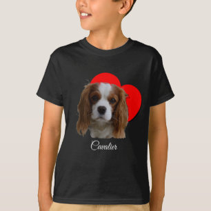 ハートブレンハイムカヴァリエキングチャールズスパニエル犬ラブ Tシャツ