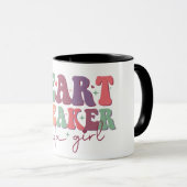 ハートブレーカーシーズガールレトロフォント おもしろい マグカップ (正面右)