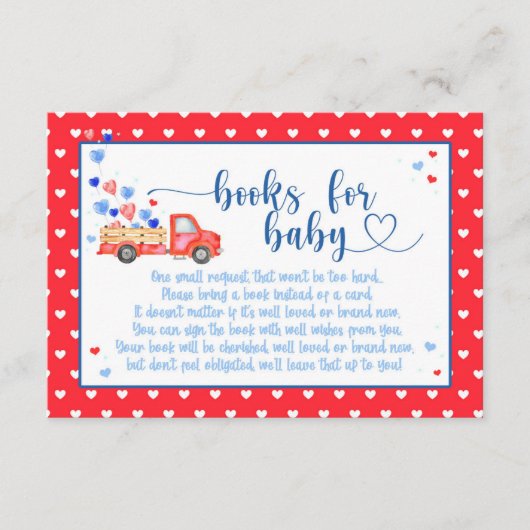 ハートブレーカー赤ちゃんシャワーブックインサート エンクロージャーカード (正面)