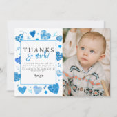 ハートブレーカー キッズ フォト バースデー パーティー サンクス サンキューカード (正面)