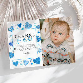 ハートブレーカー キッズ フォト バースデー パーティー サンクス サンキューカード