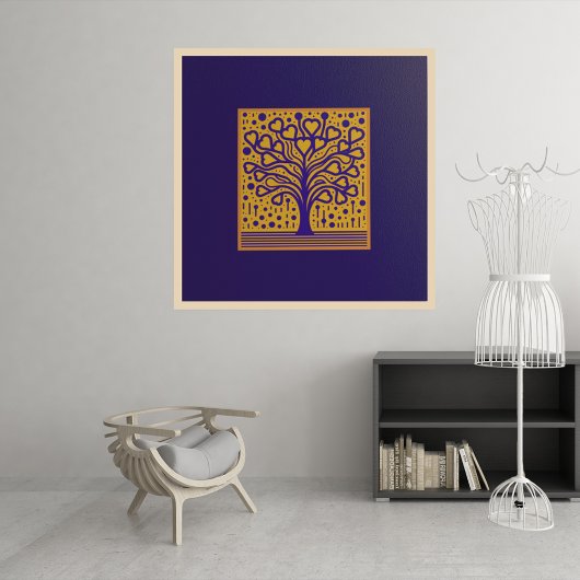 ハートブロッサムツリーオブライフアートプリント ポスター