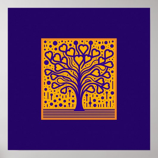 ハートブロッサムツリーオブライフアートプリント ポスター (正面)