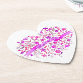 ハートブーケアートブライダルシャワー紙コースター ペーパーコースター (アングル)