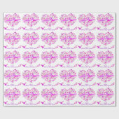 ハートブーケカスタムブライダルシャワーギフトラップ ラッピングペーパー (フラット)