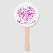ハートブーケパープルピンクブライダルシャワーファン ハンドファン (裏面)