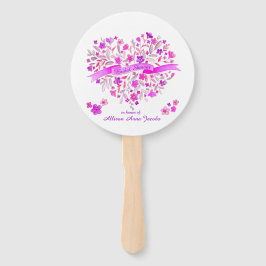 ハートブーケパープルピンクブライダルシャワーファン ハンドファン