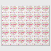 ハートブーケ姉の誕生日の名前ギフトラップ ラッピングペーパー (フラット)