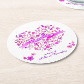 ハートブーケ花ブライダルシャワーコースター ラウンドペーパーコースター (アングル)