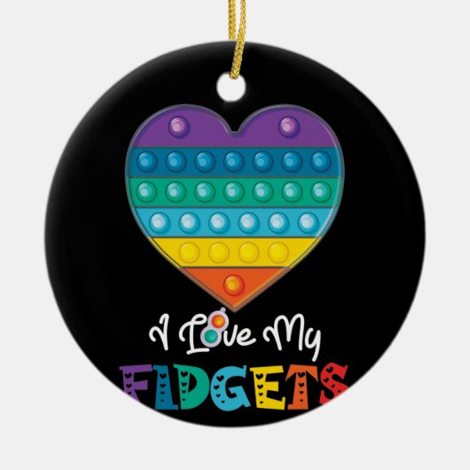 ハートプッポップ・アートのシュITゲーム盤フィジット玩具 セラミックオーナメント (正面)