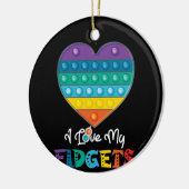 ハートプッポップ・アートのシュITゲーム盤フィジット玩具 セラミックオーナメント (左)