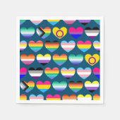 ハートプライドフラグ スタンダードカクテルナプキン (正面)