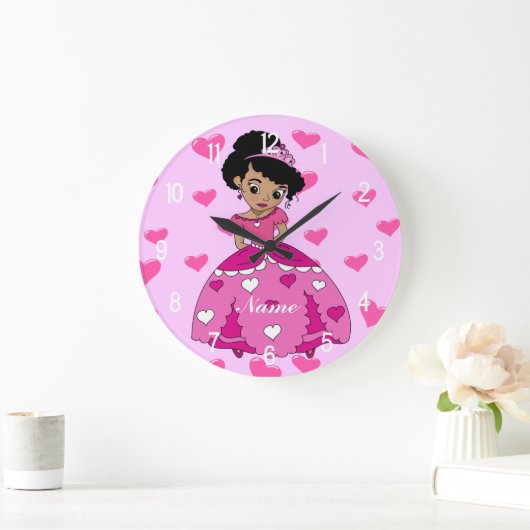 ハートプリンセスイラストレーション ラージ壁時計 (ホーム)