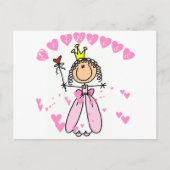 ハートプリンセススティックフィギュアTシャツ&ギフト ポストカード (正面)