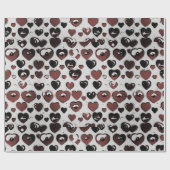 ハートプリントラップ紙。 ラッピングペーパー (フラット)