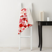 ハートプリント赤とピンク シェルパブランケット (インサイチュ)