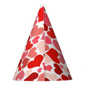 ハートプリント赤とピンク パーティーハット (裏面)