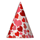 ハートプリント赤とピンク パーティーハット (左)