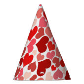 ハートプリント赤とピンク パーティーハット (右)